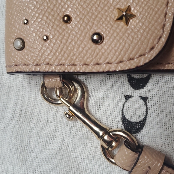 Coach Nude Pink Stud Card Wallet Wristlet - Picture 6 of 7